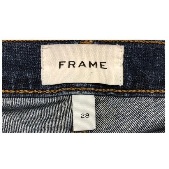 FRAME Le Garcon Slim Boyfriend Jeans Size 27 Distressed Blue Denim - Picture 3 of 5